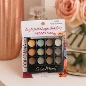 Colormates High Pearl Eyeshadow Mirror Case Warm Elegance Shimmer Palette New